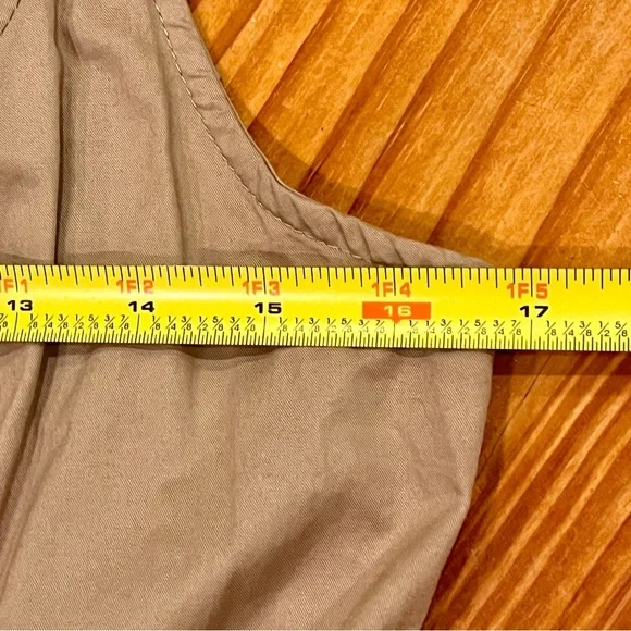 Old Navy Catherine Maxi Dress Tan Camel with Pockets - Picture 10 of 11